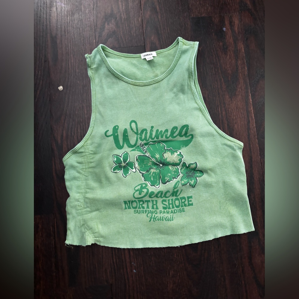 Green Graphic Tank Top